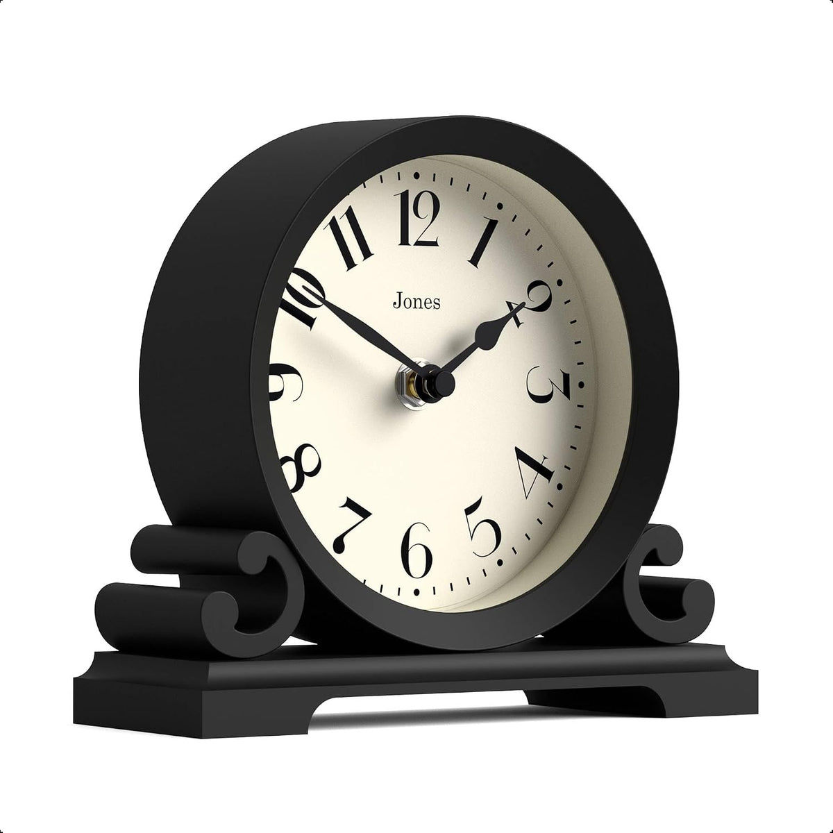 ® Saloon Mantel Clock | Small Traditional Double Scroll Design | Green | Contemporary Classic Style for Desk, Table, Shelf or Bedside