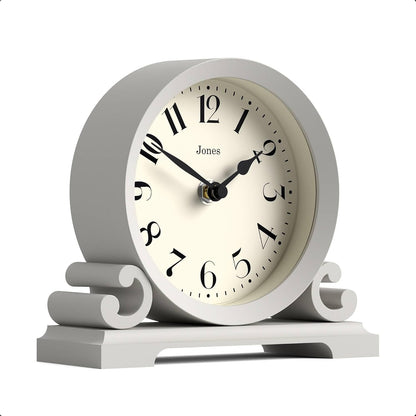 ® Saloon Mantel Clock | Small Traditional Double Scroll Design | Green | Contemporary Classic Style for Desk, Table, Shelf or Bedside