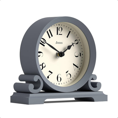 ® Saloon Mantel Clock | Small Traditional Double Scroll Design | Green | Contemporary Classic Style for Desk, Table, Shelf or Bedside