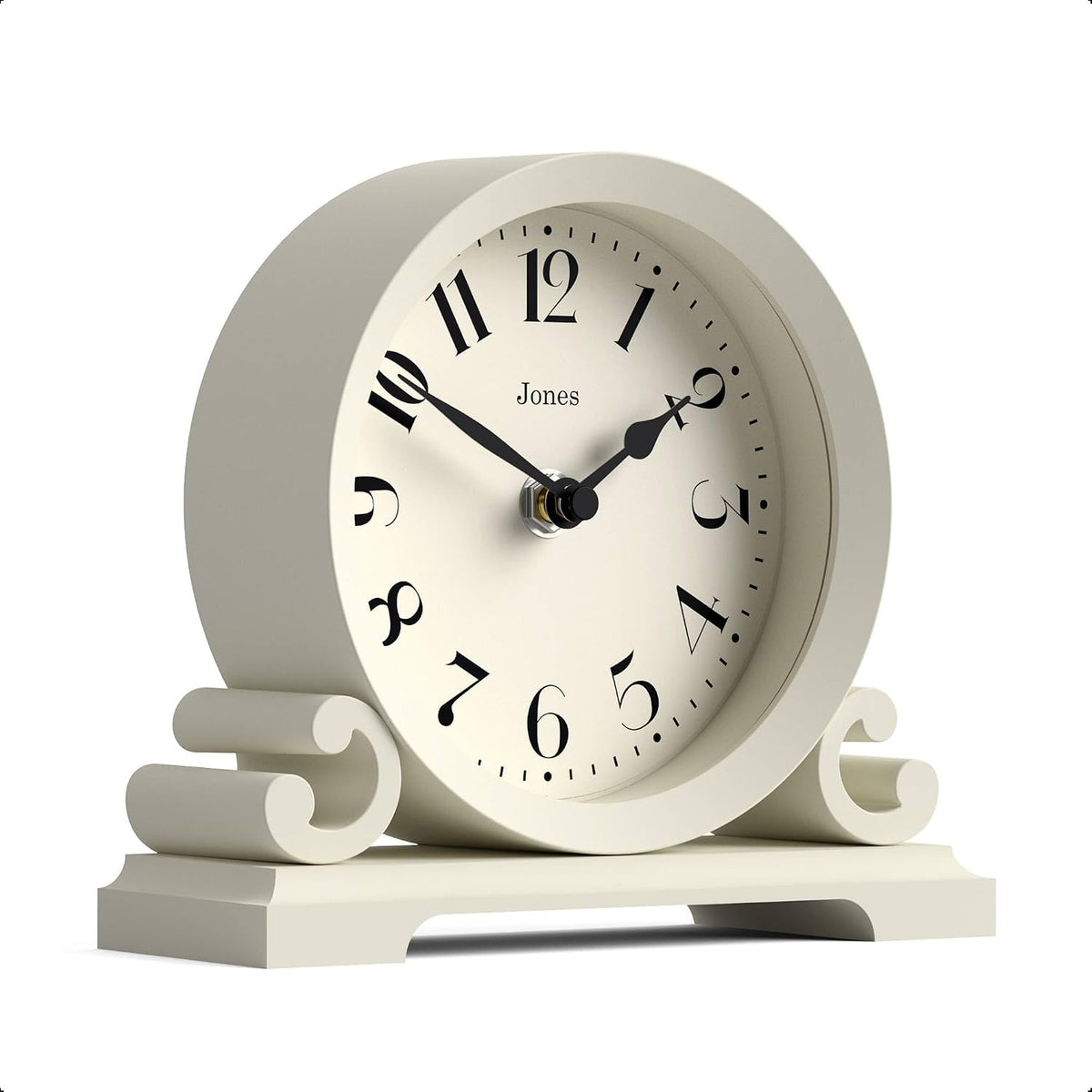 ® Saloon Mantel Clock | Small Traditional Double Scroll Design | Green | Contemporary Classic Style for Desk, Table, Shelf or Bedside
