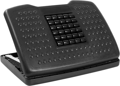 ! Under Desk Footrest Adjustable Height & Tilt Foot Rest Under Desk (3"–15") with Massage Rollers, Large Non Slip Ergonomic Office Foot Stool for Home Office & Workstation