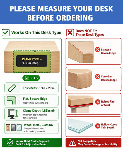 Desk Side Storage Laptop Holder No Drill Clamp On Organizer