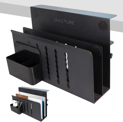 Desk Side Storage Laptop Holder No Drill Clamp On Organizer