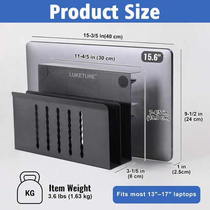 Desk Side Storage Laptop Holder No Drill Clamp On Organizer