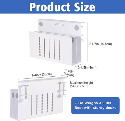 Desk Side Storage Laptop Holder No Drill Clamp On Organizer