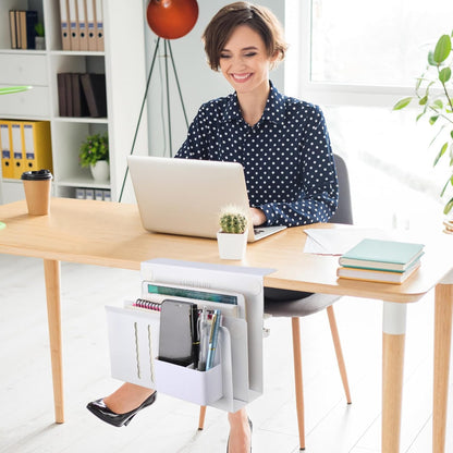 Desk Side Storage Laptop Holder No Drill Clamp On Organizer