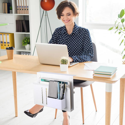 Desk Side Storage Laptop Holder No Drill Clamp On Organizer
