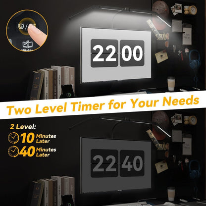 Adjustable LED Desk Lamp with Clamp & Remote, Wide 4-Head
