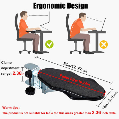 Computer Arm Rest for Desk, 180° Swivel and 90° Foldable, Black