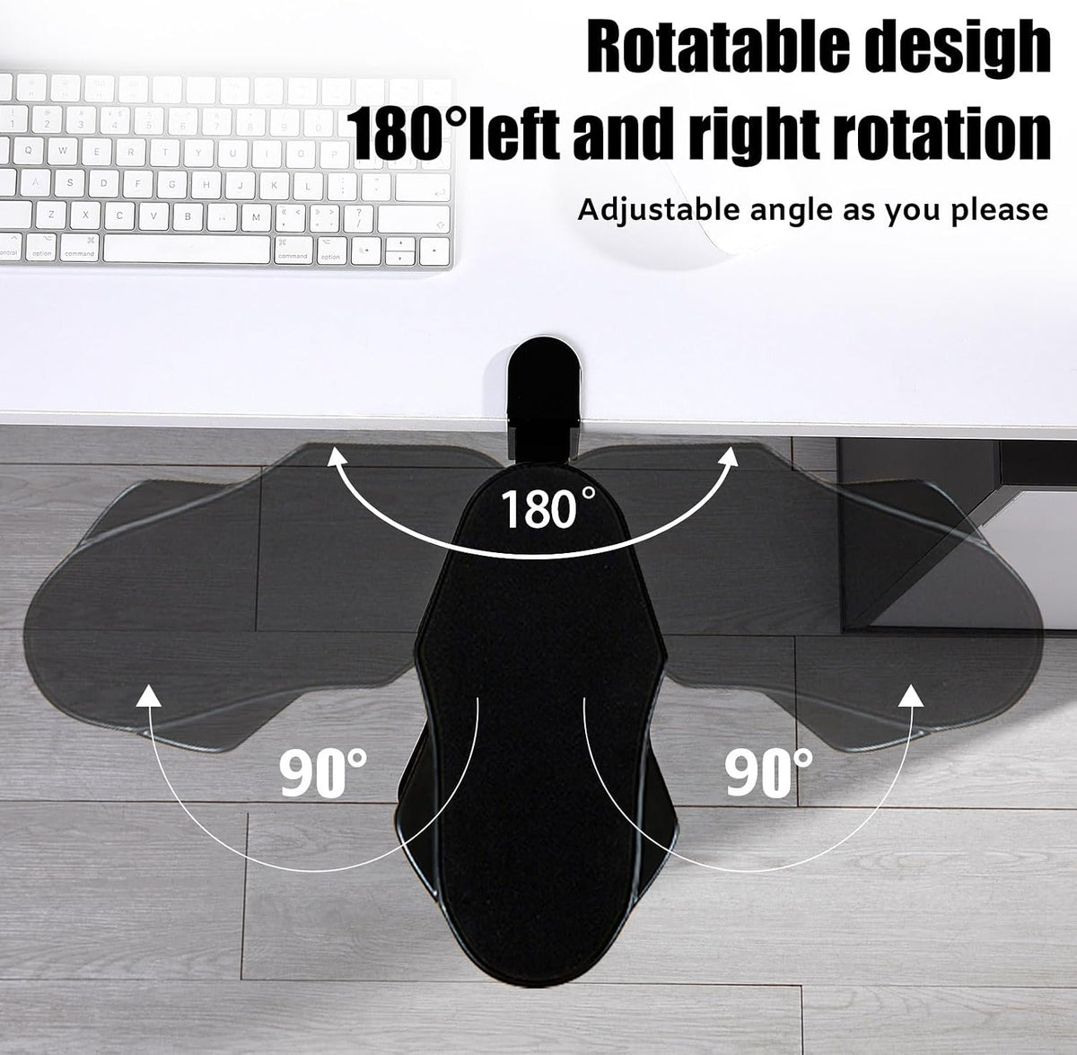 Computer Arm Rest for Desk, 180° Swivel and 90° Foldable, Black