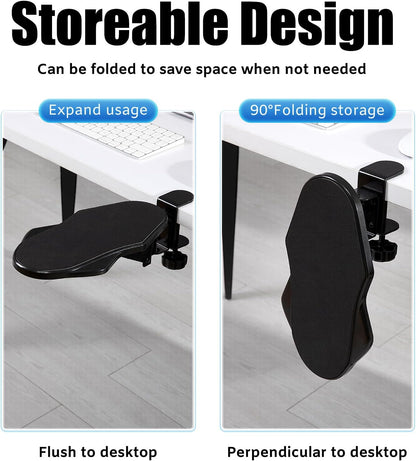 Computer Arm Rest for Desk, 180° Swivel and 90° Foldable, Black
