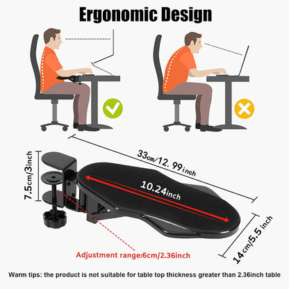 Computer Arm Rest for Desk, 180° Swivel and 90° Foldable, Black