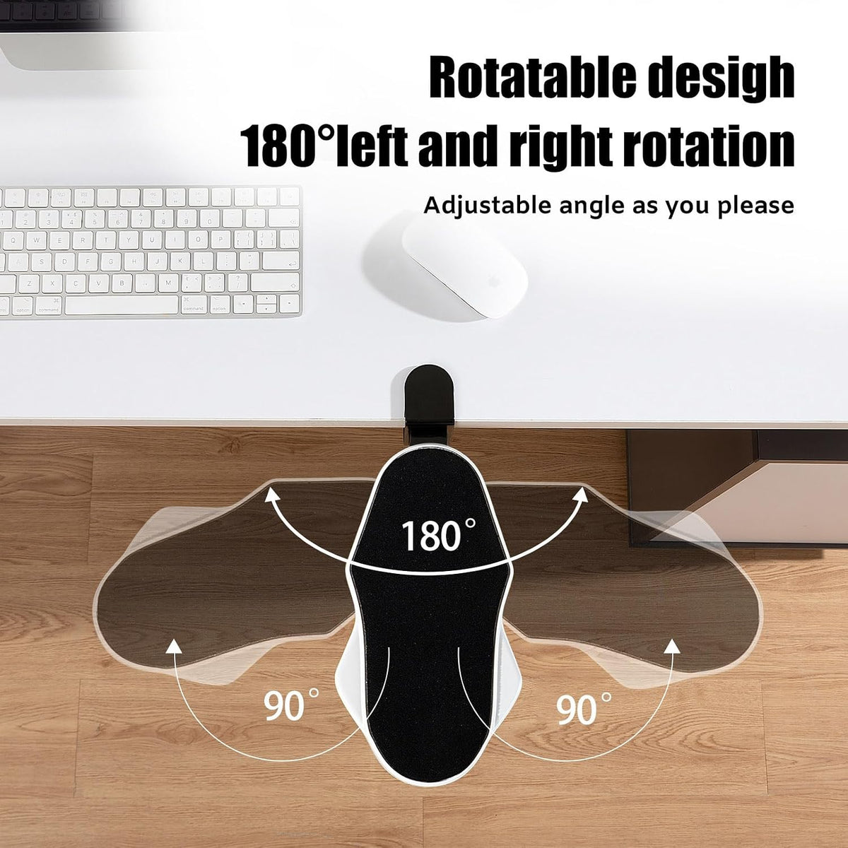 Computer Arm Rest for Desk, 180° Swivel and 90° Foldable, Black