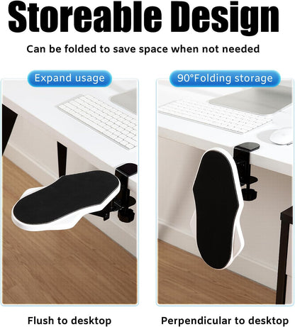 Computer Arm Rest for Desk, 180° Swivel and 90° Foldable, Black