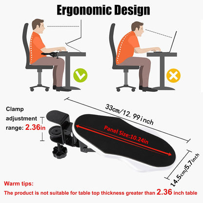 Computer Arm Rest for Desk, 180° Swivel and 90° Foldable, Black