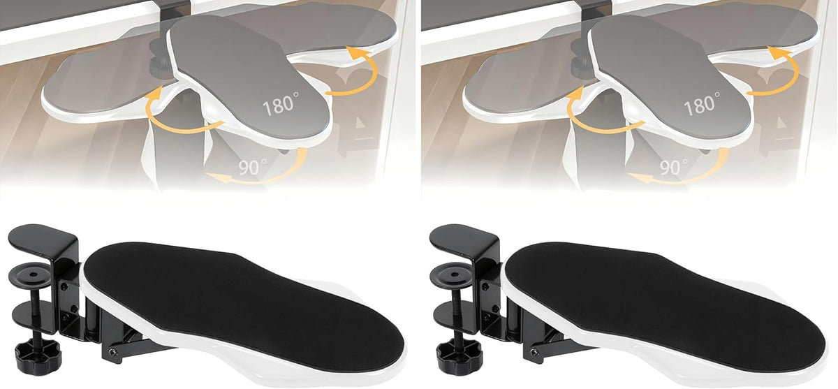 Computer Arm Rest for Desk, 180° Swivel and 90° Foldable, Black