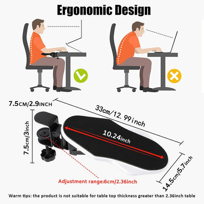 Computer Arm Rest for Desk, 180° Swivel and 90° Foldable, Black