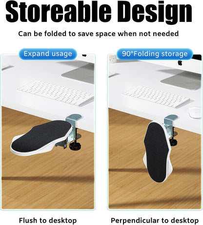 Computer Arm Rest for Desk, 180° Swivel and 90° Foldable, Black