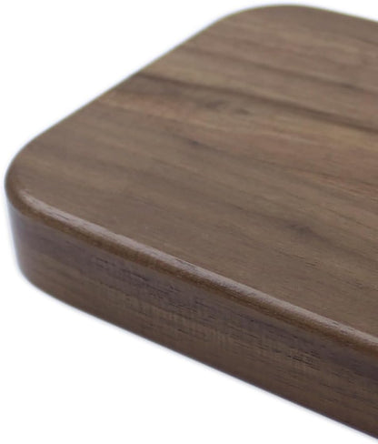 Walnut Wood Jewelry Valet Tray Velvet Lined Ring Watch Dish Holder 5.3"