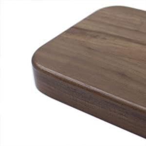 Walnut Wood Jewelry Valet Tray Velvet Lined Ring Watch Dish Holder 5.3"