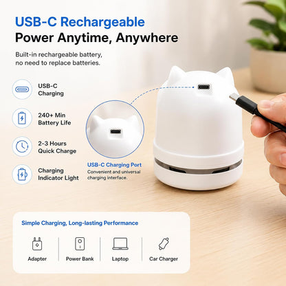 Mini Desktop Vacuum Cleaner Cordless Desk Vacuum