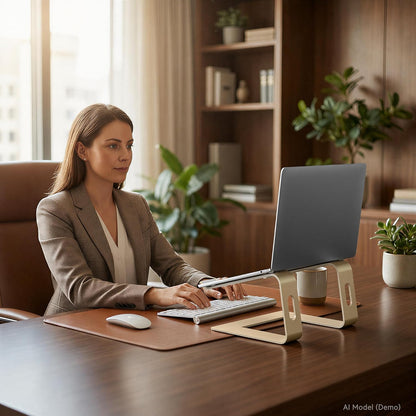 Laptop Stand, Aluminum Ergonomic Desk Riser, 10-15.6", Gold