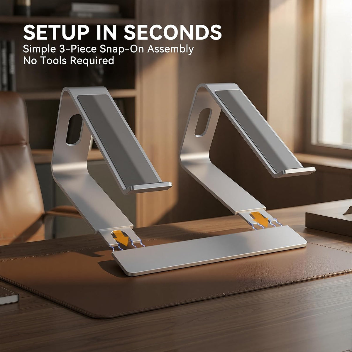 Laptop Stand, Aluminum Ergonomic Desk Riser, 10-15.6", Gold