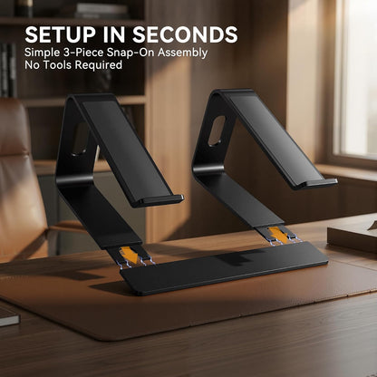 Laptop Stand, Aluminum Ergonomic Desk Riser, 10-15.6", Gold
