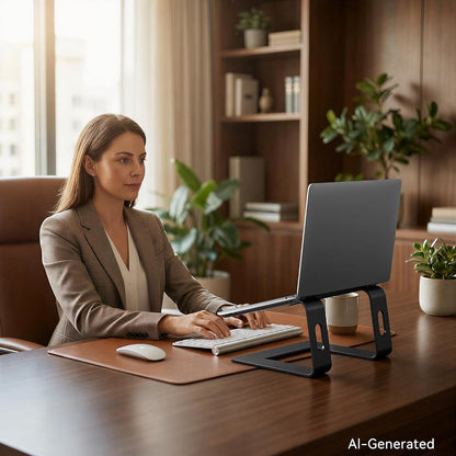 Laptop Stand, Aluminum Ergonomic Desk Riser, 10-15.6", Gold