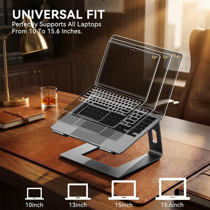Laptop Stand, Aluminum Ergonomic Desk Riser, 10-15.6", Gold