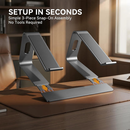 Laptop Stand, Aluminum Ergonomic Desk Riser, 10-15.6", Gold