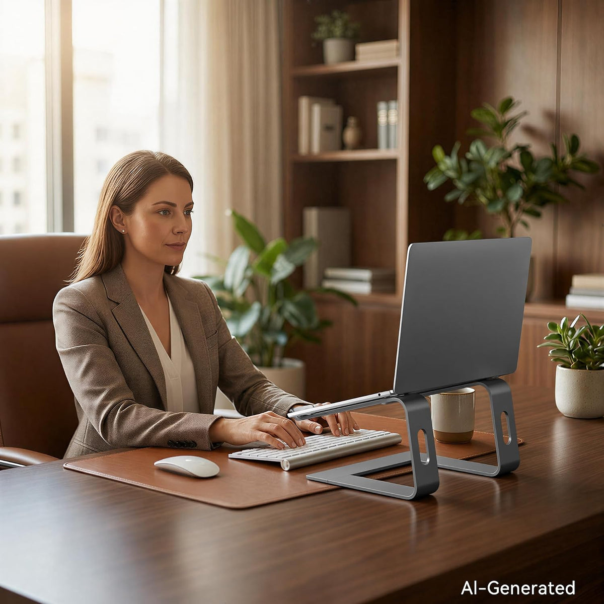 Laptop Stand, Aluminum Ergonomic Desk Riser, 10-15.6", Gold