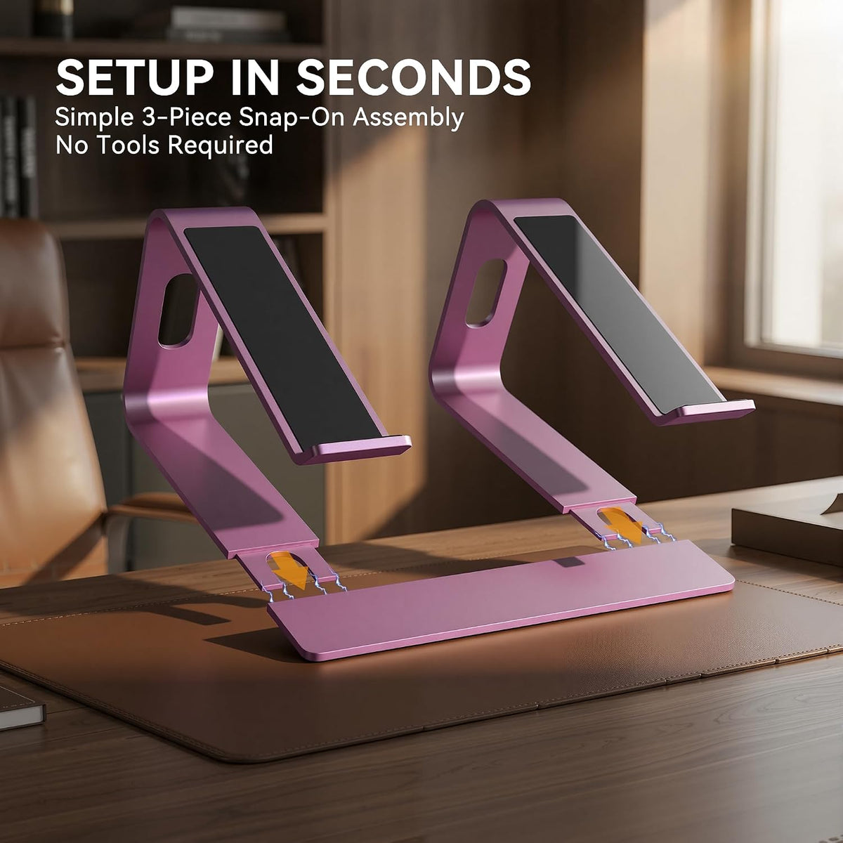 Laptop Stand, Aluminum Ergonomic Desk Riser, 10-15.6", Gold