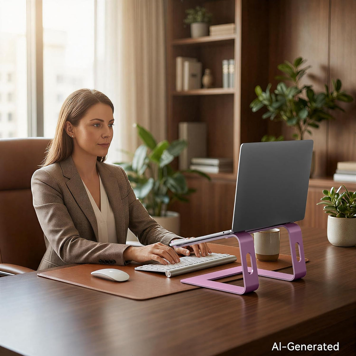 Laptop Stand, Aluminum Ergonomic Desk Riser, 10-15.6", Gold