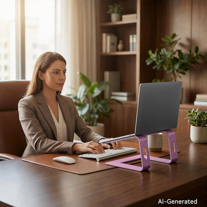 Laptop Stand, Aluminum Ergonomic Desk Riser, 10-15.6", Gold