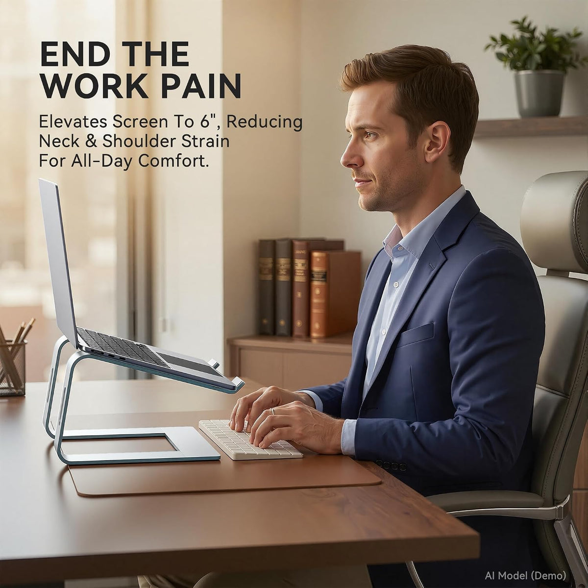 Laptop Stand, Aluminum Ergonomic Desk Riser, 10-15.6", Gold
