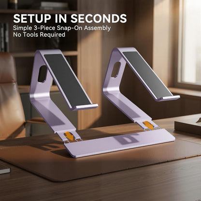 Laptop Stand, Aluminum Ergonomic Desk Riser, 10-15.6", Gold