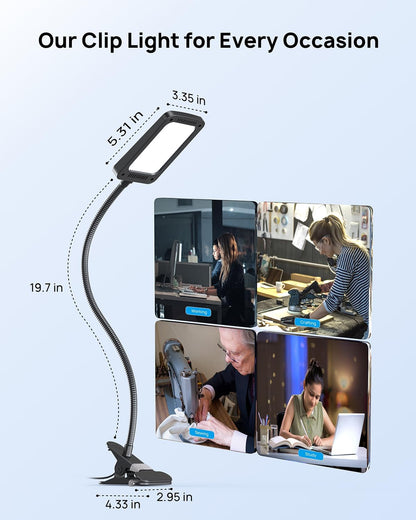 TROND LED Desk Lamp with Clamp, 1000LM Bright 3-Level Dimmable Desk Light