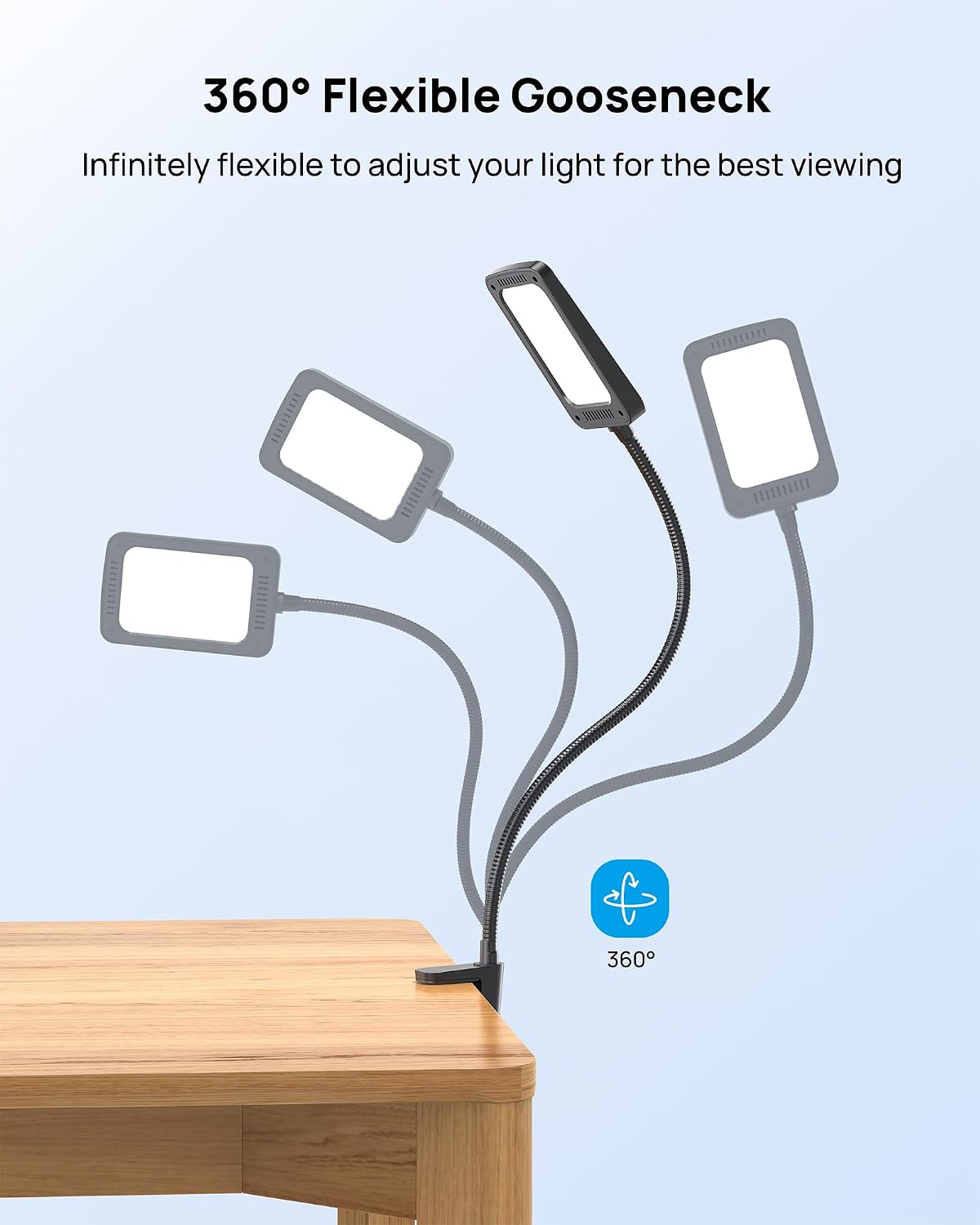 TROND LED Desk Lamp with Clamp, 1000LM Bright 3-Level Dimmable Desk Light