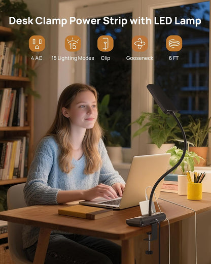 TROND LED Desk Lamp with Clamp, 1000LM Bright 3-Level Dimmable Desk Light