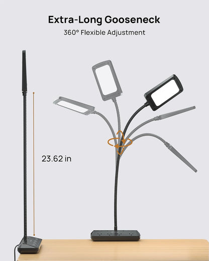 TROND LED Desk Lamp with Clamp, 1000LM Bright 3-Level Dimmable Desk Light