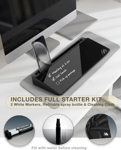 Black Glass Desktop Whiteboard