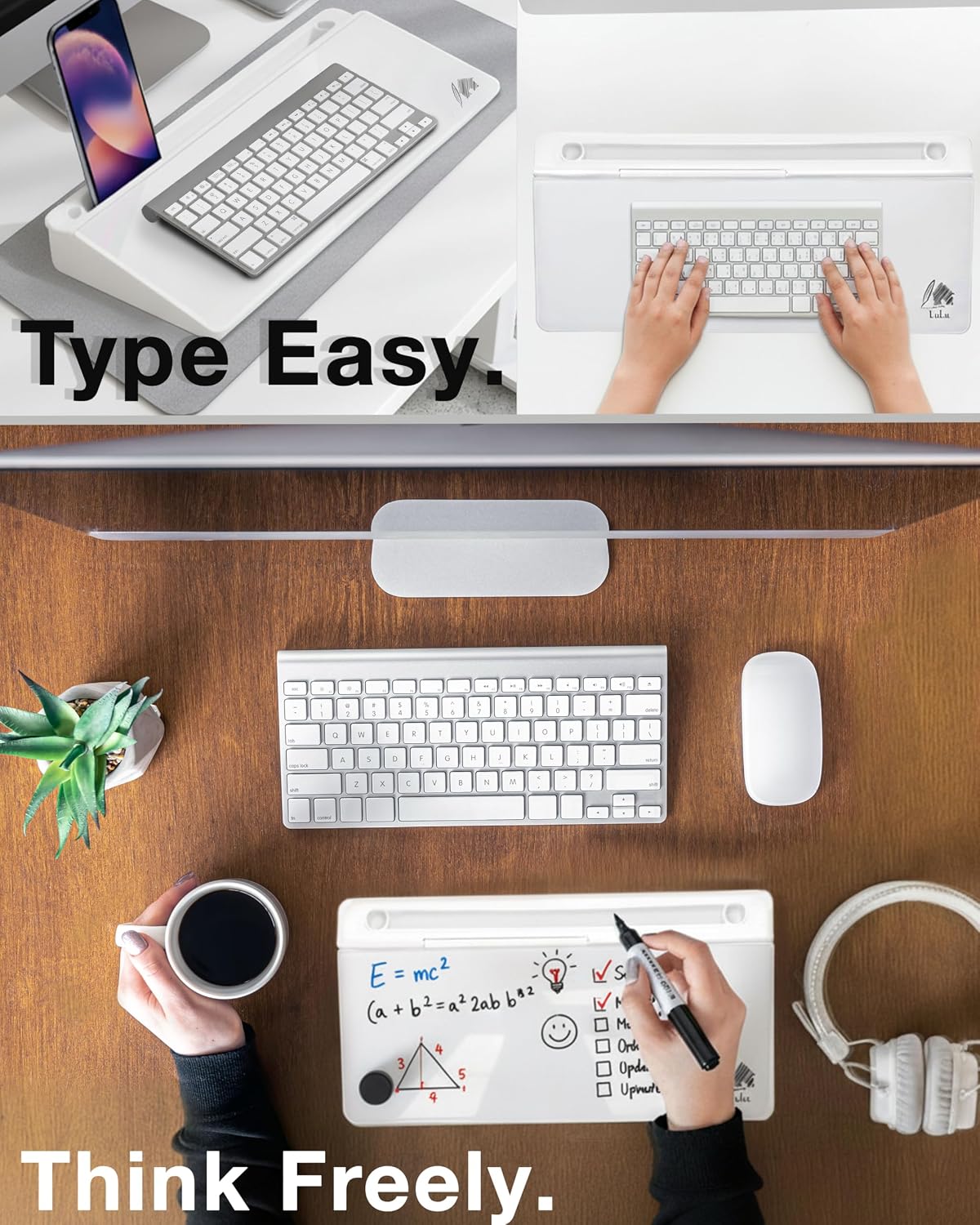 Black Glass Desktop Whiteboard