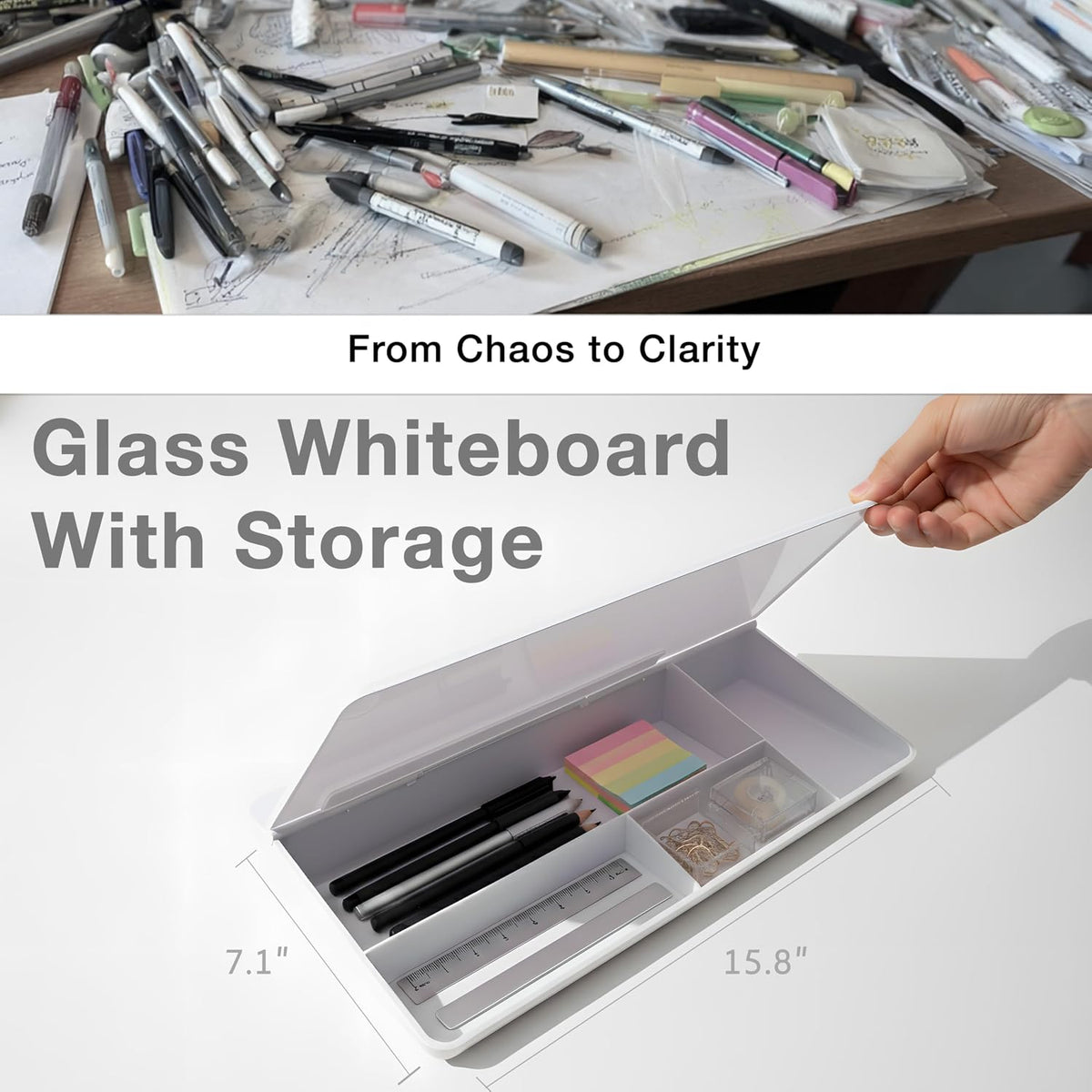 Black Glass Desktop Whiteboard