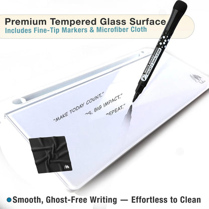 Black Glass Desktop Whiteboard