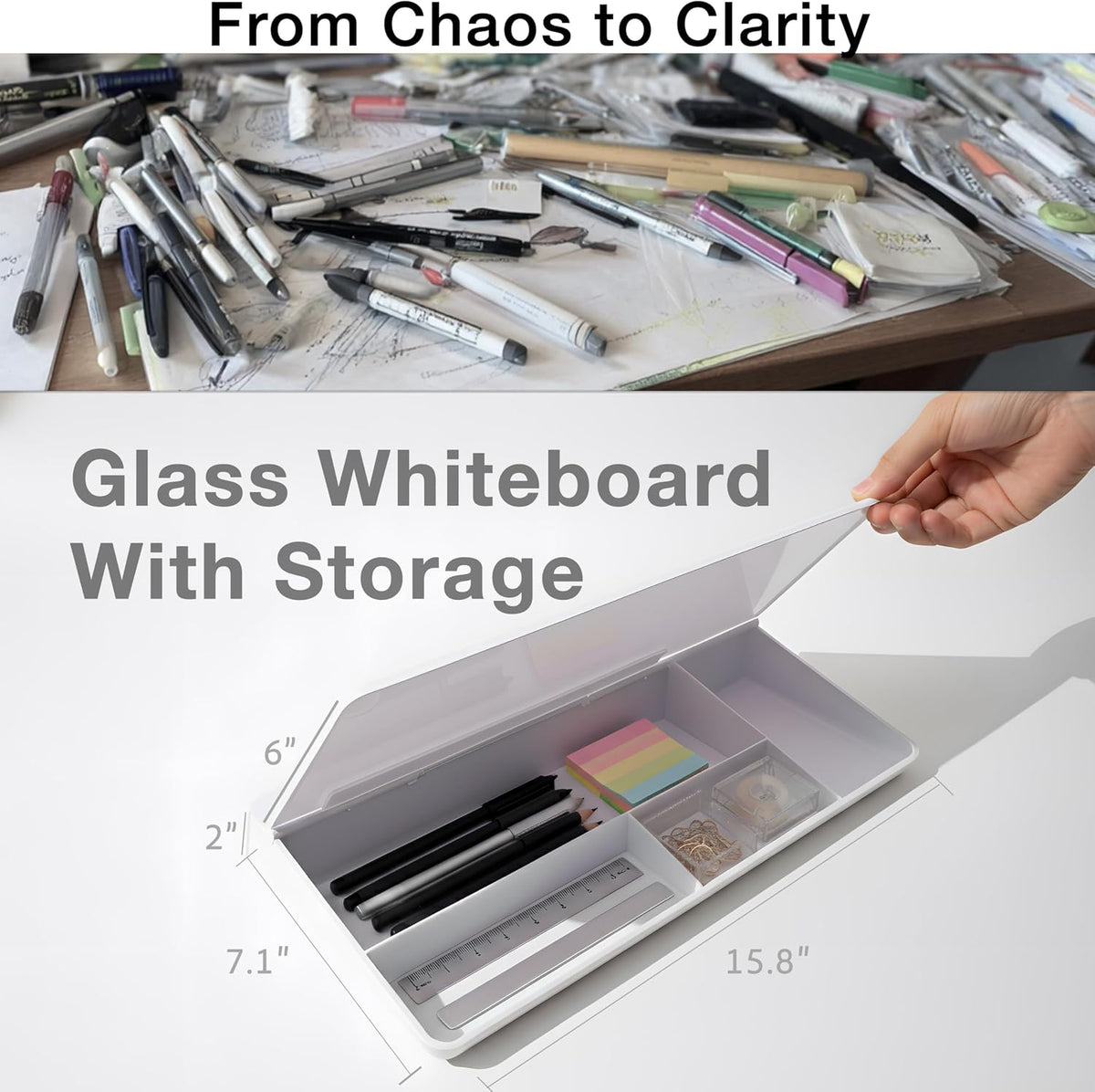 Black Glass Desktop Whiteboard
