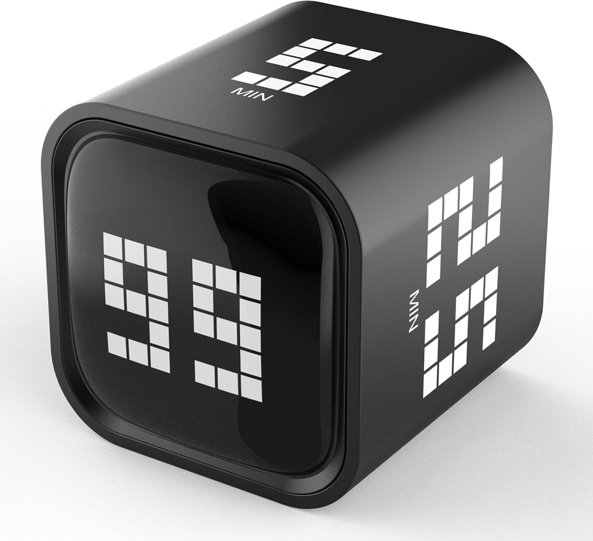 Rotating Focus Timer, 5/25/10/50-Minute Pomodoro Timer, Desk Flip Countdown with Vibration & Volume Control, ADHD-Friendly Tool for Office, Study, and Kitchen (Black)