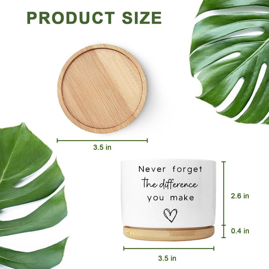 Cute Succulent Planter, Flower Cactus Plant Pot Gifts, Going Away Farewell Thank You Inspirational Employee Appreciation Gifts for Women Men Coworkers Boss Lady Manager (No Plants)