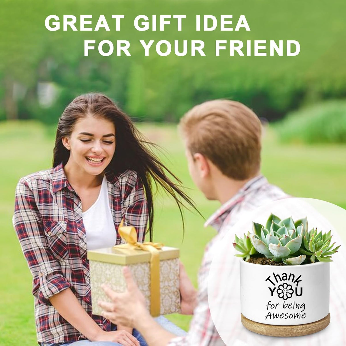 Cute Succulent Planter, Flower Cactus Plant Pot Gifts, Going Away Farewell Thank You Inspirational Employee Appreciation Gifts for Women Men Coworkers Boss Lady Manager (No Plants)