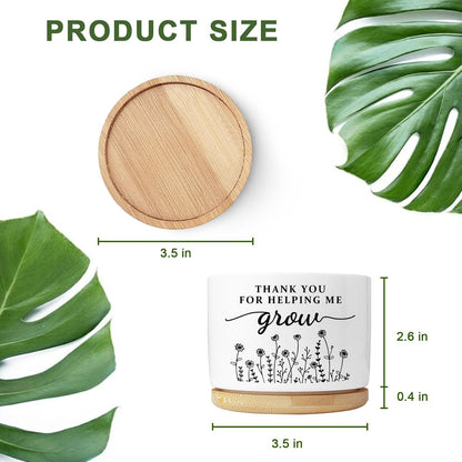 Cute Succulent Planter, Flower Cactus Plant Pot Gifts, Going Away Farewell Thank You Inspirational Employee Appreciation Gifts for Women Men Coworkers Boss Lady Manager (No Plants)